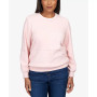 Petite Classics Spliced Quilted Pull On Crew Neck Top