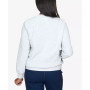 Petite Classics Spliced Quilted Pull On Crew Neck Top