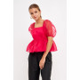 Women's Solid Organza Baby Doll Top