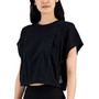 Women's Cotton Solid-Color Pleated Relaxed T-Shirt