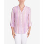 Petite Woven Stripes Print Top