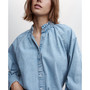 Women's Puffed Sleeves Denim Shirt