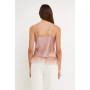 Women's Satin Cowl Neck Top with Feather