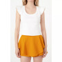 Women's U-neckline Ribbed Knit Top