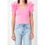 Women's Contrast Organza Top