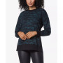 Women's Printed Tunic Length Pullover Top with Side Vents