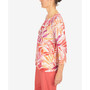 Women's Tropical Leaves Three Quarter Sleeve Top