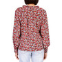 Women's Flower Power Long-Sleeve Tie-Neck Top
