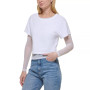 Women's Mesh Layered-Look Cropped T-Shirt