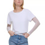 Women's Mesh Layered-Look Cropped T-Shirt