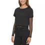 Women's Mesh Layered-Look Cropped T-Shirt