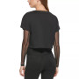 Women's Mesh Layered-Look Cropped T-Shirt