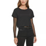 Women's Mesh Layered-Look Cropped T-Shirt