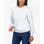 Women's Classics Spliced Quilted Pull On Crew Neck Top