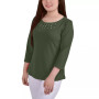 Petite 3/4 Sleeve Crepe Knit Top