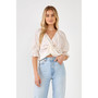 Women's Front Twisted Puff Sleeve Top