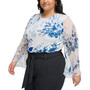Plus Size Printed Crewneck Long-Sleeve Top
