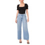 Women's Puff Sleeve Cinched Front Sweetheart Top