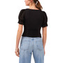 Women's Puff Sleeve Cinched Front Sweetheart Top