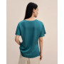 Cowl Neck Short Sleeves Silk T-Shirt for Women