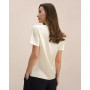 Cowl Neck Short Sleeves Silk T-Shirt for Women