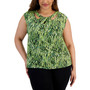 Plus Size Printed Sleeveless Twist-Neck Top