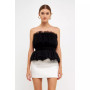 Women's Strapless Tulle Banded Top