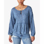 Women's Printed Tie-Neck Top