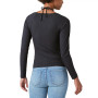 Women's Ribbed Keyhole-Cutout Long-Sleeve Top