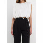 Women's Shirred Shoulder Cropped Top