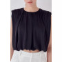 Women's Shirred Shoulder Cropped Top