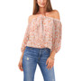 Women's Long Sleeve Cold Shoulder High Neck Blouse