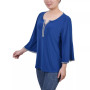 Petite 3/4 Bell Sleeve Top with Stones