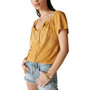 Women's Lace-Trim Bubble Peasant Top