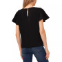 Women's Round-Neck Short-Sleeve Pleated Top