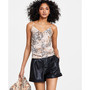 Women's Snake Print Ruched Front Camisole Top, Created for Macy's
