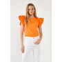Women's Mixed Media Ruffle Detail T-shirt