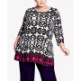 Plus Size Primrose Border Tunic Top