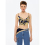 Women's Chain Strap Satin Crop Top