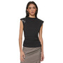 Women's Faux-Leather-Trim Ruched Top