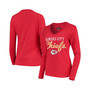 Women's Red Kansas City Chiefs Post Season Long Sleeve V-Neck T-shirt