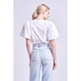 Women's Ruffle Mixed Media Top