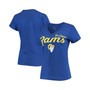 Women's Royal Los Angeles Rams Post Season V-Neck T-shirt