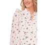 Women's Long Sleeve Tie-Neck Blouse with Eyelet Trim