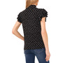 Women's Mock Neck Double Ruffle Sleeve Floral-Print Knit Top