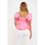 Women's Tied Strap Puff Sleeve Woven Top