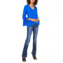 Women's V-neck Flutter Sleeve Blouse