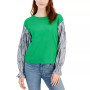Women's Mixed-Media Long-Sleeve Sweatshirt
