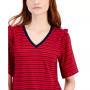 Women's Striped Ruffle-Trim Boxy T-Shirt