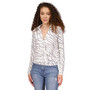 Women's Printed Faux-Wrap Logo Top